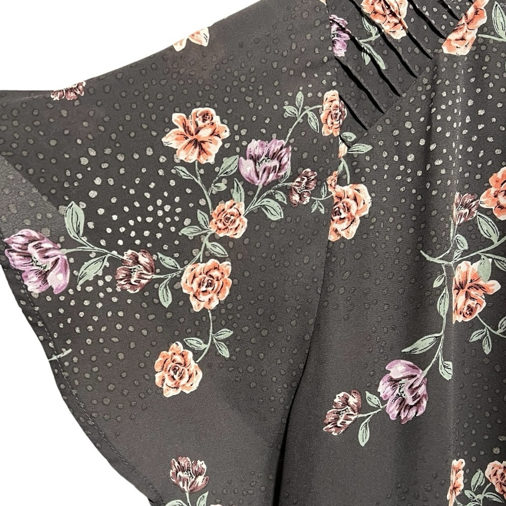 Torrid Georgette Lace Inset Blouse Floral Size 5 - Picture 3 of 13